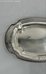 VTG 16″ Oval Chippendale Electro Silver plate 18% Base Nickel Silver Tray Ornate