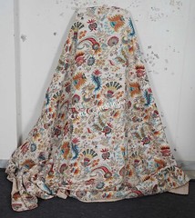 Floral print kantha quilt boho decor cotton bedspread handmade sofa cover quilts