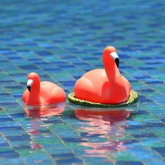 XY-WQ Flamingo Chlorine Floater for 1″ Tab ONLY, Mini Floating Pool Chlorine