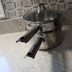 Endurance Stainless Steel Double Boiler Pot with Glass Lid, Pre-owned