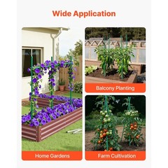 Garden Stakes, 50 Pack, 46.06 inch, Plastic-Coated Metal Plant Supports, Durable