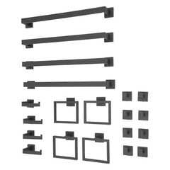 8.99 Lbs Modern Bathroom Wall Mount Towel Bar Set Stainless Steel Black US