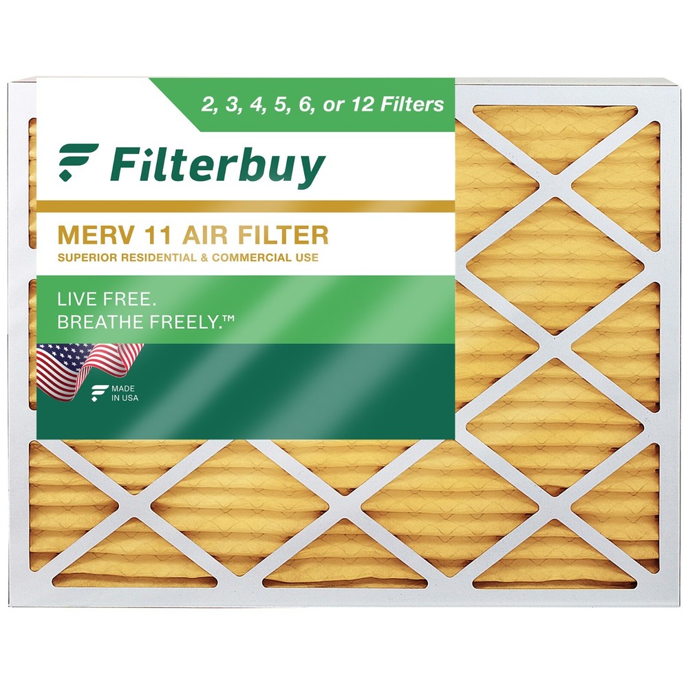 Filterbuy 17x20x1 Pleated Air Filters, Replacement for HVAC AC Furnace (MERV 11)