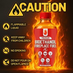 Bio Ethanol Fireplace Fuel (3×1 L) For Tabletop Fires, Stoves,Versatile Clean