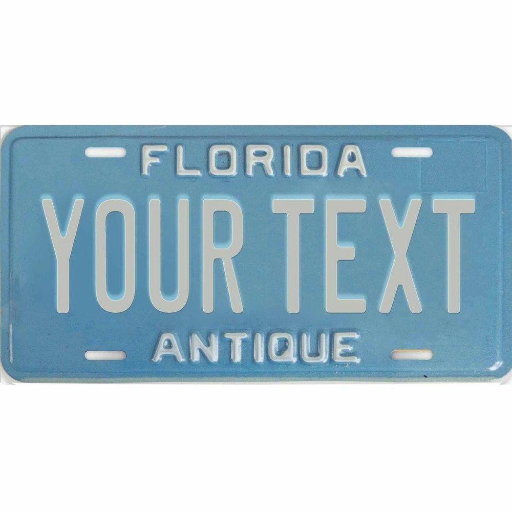 Florida Antique Blue Custom Peronalized license plate tag 12×6 YOUR NAME TEXT