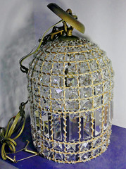 VTG Style Crystal French Country Birdcage Pendant Light 14″ Tall 9.5″ Diameter