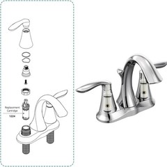 1PCS 2 Pack Moen 1224 Faucet Cartridge Replacement for Two Handle Faucet