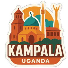 Kampala Uganda Sticker Decal Vinyl Die-Cut City Skyline Landmark Design