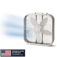 20″ 3-Speed Classic Box Fan with Weather-Resistant Motor, White, B20200