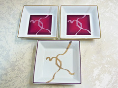Cartier Change Tray Ashtray Trinket Porcelain 8 x 8 cm Set of 3 with Box New