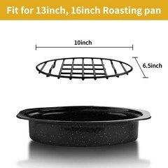 Roasting Rack, Black with Integrated Feet, Enamel Finished, Nonstick, (10”x6.5”)