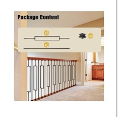 16 Pack Rectangular Hollow Stair Spindles 44 Inches, 1/2″ Iron Balusters for …