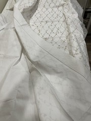 NWT Vietnam 3pc Full Duvet Set 100% Cotton White Embroidery 78”x78”