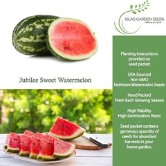 Jubilee Sweet Watermelon Seeds Citrullus lanatus – 50+ Non GMO & Heirloom See…