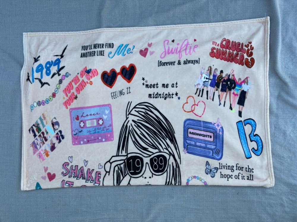 Taylor Swift Eras Tour Fleece Lightweight Throw Blanket 41” X 52”