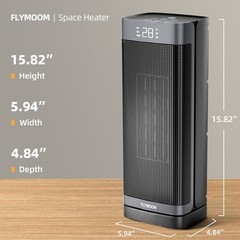 1500W Oscillating 60° Portable Space Heater 12hr-Timer with Remote Control