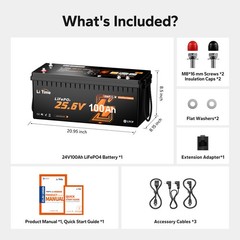 2025 LiTime 24V 100Ah Smart ComFlex LiFePO4 Lithium Battery For Solar RV Marine