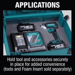 15.5 In. Large Interlocking Tool Box | Makita X Storage Portable Plastic Blue