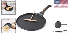 12-Inch Nonstick Crepe Pan with Swiss Granite Coating & Stay-Cool Handle