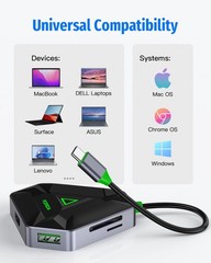 Multiple USB C Hub, USB Docking Station with HDMI Adapter, 3 USBA 3.0 Splitter D
