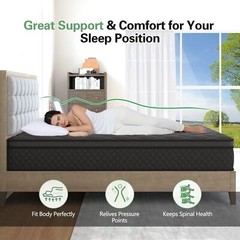 12″14″ Twin Full Queen King Size Mattress in a Box Hybrid Spring Gel Memory Foam