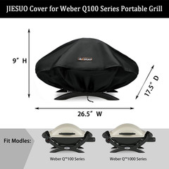 Grill Cover for Weber Q Series, BBQ Cover for Weber Q1200, Q1000 and Q10