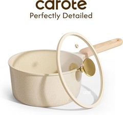 Elegant 1.5Qt & 2.5Qt Ceramic Nonstick Saucepan Set – PFOA Free, Safe Cooking