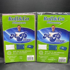MyPillow Roll & Go Pillowcases Set of 2 Midnight Blue Lilac Pink 100% Cotton