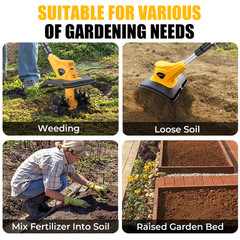 Cordless Garden Tiller Cultivator For Dewalt 20V Battery Farm Soil Cultivator
