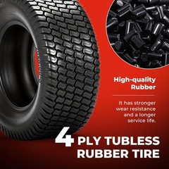 20×8.00-8 Lawn Mower Turf Tires (Set of 2), 4 Ply Turf S Pattern 20x8x8 Tubeless
