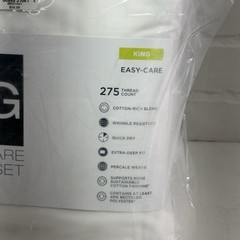 NEW – The Big One Easy Care 4-Piece King Sheet Set 275 Thread Count White