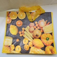 Meijer Reusable Shopping Tote Bag Size Medium 8x14x16″ Lemon Veg Yellow Theme
