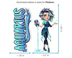 Aquarius Sticker and Magnet – the Star-Pourer Horoskins™ – Zodiac Air Sign | Wat