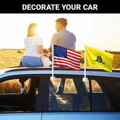 USA & Gadsden Don’t Tread On Me Car Flag 11×17 In Both Double Sided Printed 150D