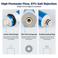 2 Pack 50/75/100/150GPD RO Membrane Reverse Osmosis System Water Purifier Filter