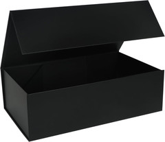 Black Gift Box with Magnetic Lid 13.8×8.3×4.4 in Collapsible Storage Box