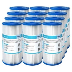 12 Pack 10″ x 4.5″ Whole House Washable Pleated Sediment Water Filter Cartridges