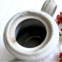 Vintage Chippy Ironstone Teapot Lidded Classic White Stained Crazed