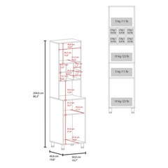 80″ Tall Kitchen Pantry Cabinet with Double Doors & Spice Cubbies