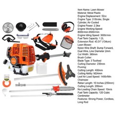 52CC 5 in 1 Brush Cutter 2-Stroke Weed Eater Wacker Gas Powered String Trimmer