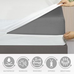 Mattress Encasement Waterproof Protector Zippered Deep Pocket Bed Bug Protector