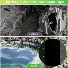 Pond Liner Repair Patch Kit Waterproof Self Adhesive EPDM Rubber 8×8 Inch