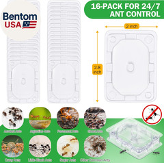 32 Pcs Ant Bait Stations Reusable (Bait NOT Included), Multi Surface Ant Killer