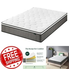 Zinus Pressure Relief Extra Firm Hybrid Mattress Comfort Foam and Pocket Spring