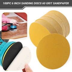 6″ Inch 60-800 Grit 100-PACK DA Sanding Disc PSA Sandpaper