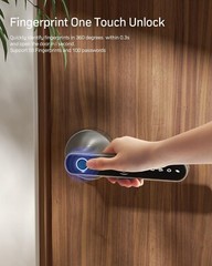 TMEZON Smart Door Lock Fingerprint, Keyless Entry Door Lock with Handle APP