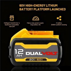 6/5/4/3/2/1Pack 12.0Ah 20V/60V Max Battery Replacement For Dewalt DCB610 DCB609