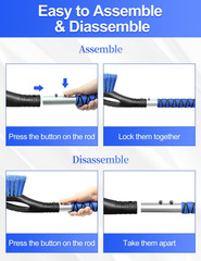 42.2in Snow Brush Ice Scraper Car Windshield Foam Grip Blue