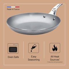 De Buyer Mineral B Pro Carbon Steel Omelette Pan – 9.5 Diameter 7.7 Cooking