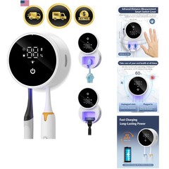Toothbrush Cleaner Holder Wall Mount UV-C Light Drying Smart Screen